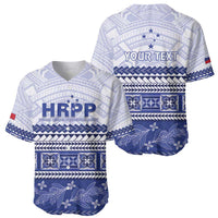 Personalised HRPP Samoa Siapo Baseball Jersey Teuila Flowers Samoan Pattern - Polynesian Pride
