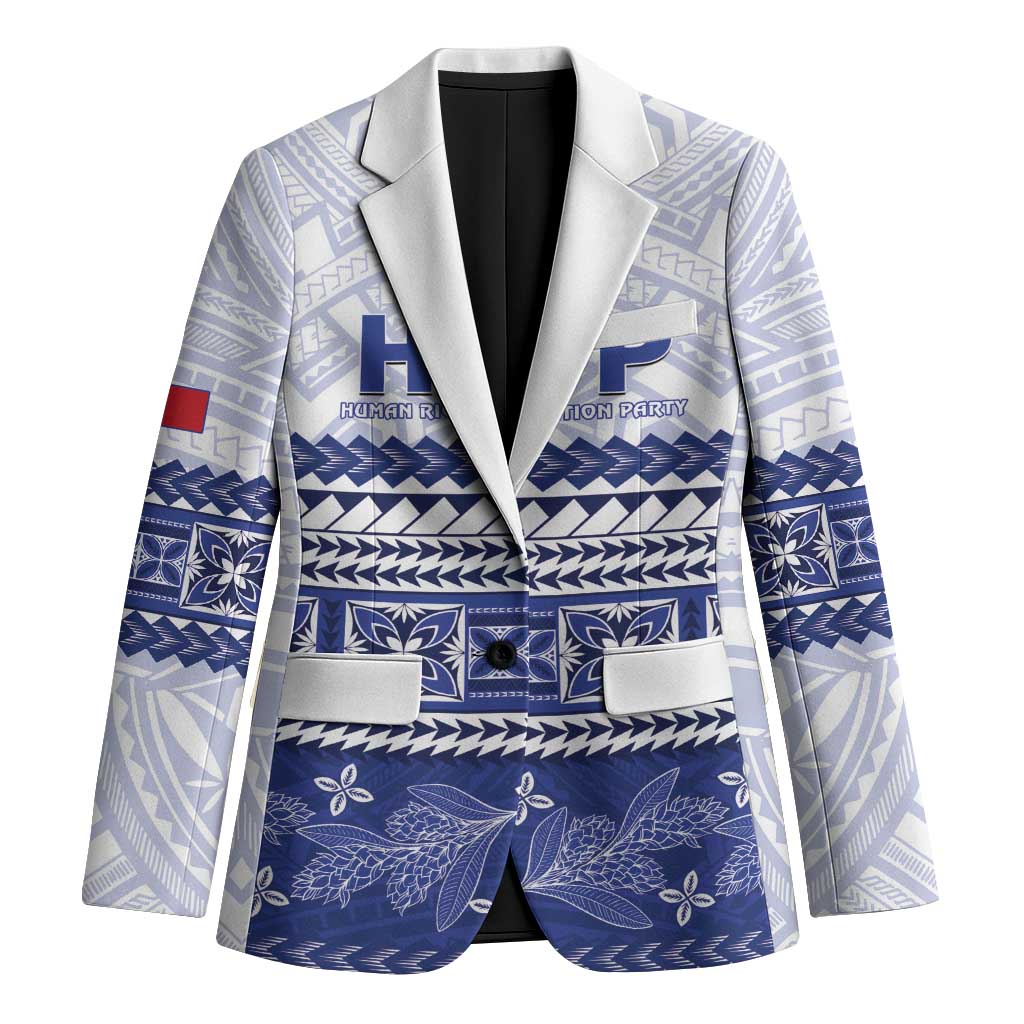 Personalised HRPP Samoa Siapo Blazer Teuila Flowers Samoan Pattern - Polynesian Pride