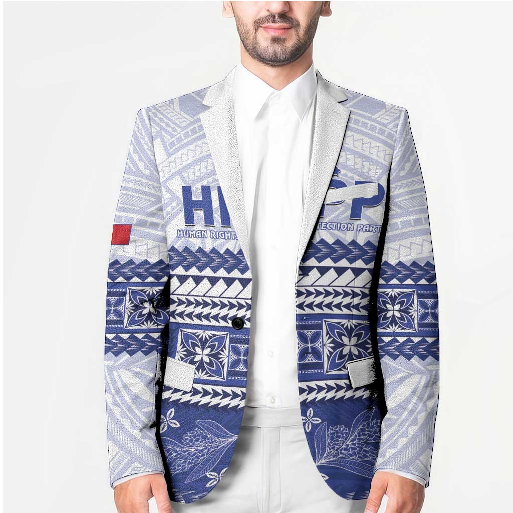 Personalised HRPP Samoa Siapo Blazer Teuila Flowers Samoan Pattern - Polynesian Pride
