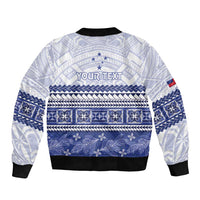 Personalised HRPP Samoa Siapo Bomber Jacket Teuila Flowers Samoan Pattern - Polynesian Pride