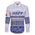 Personalised HRPP Samoa Siapo Family Matching Off The Shoulder Long Sleeve Dress and Hawaiian Shirt Teuila Flowers Samoan Pattern - Polynesian Pride