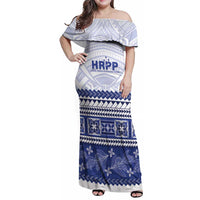 Personalised HRPP Samoa Siapo Family Matching Off Shoulder Maxi Dress and Hawaiian Shirt Teuila Flowers Samoan Pattern - Polynesian Pride