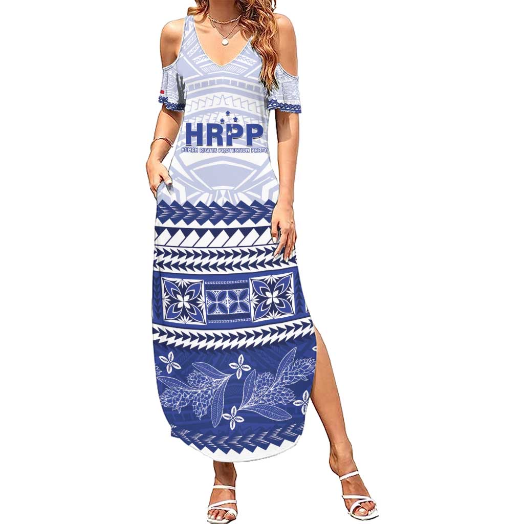 Personalised HRPP Samoa Siapo Family Matching Summer Maxi Dress and Hawaiian Shirt Teuila Flowers Samoan Pattern - Polynesian Pride