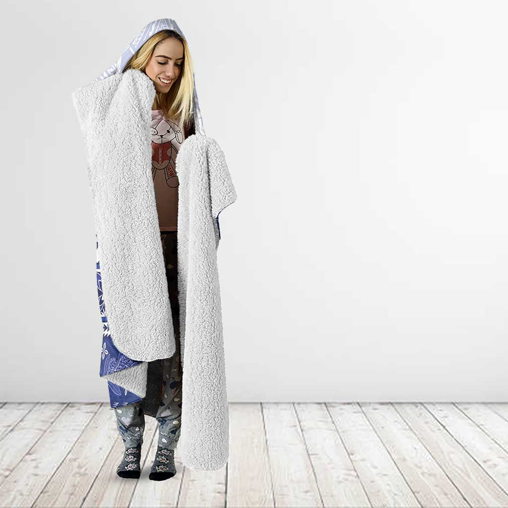 HRPP Samoa Siapo Hooded Blanket Teuila Flowers Samoan Pattern - Polynesian Pride