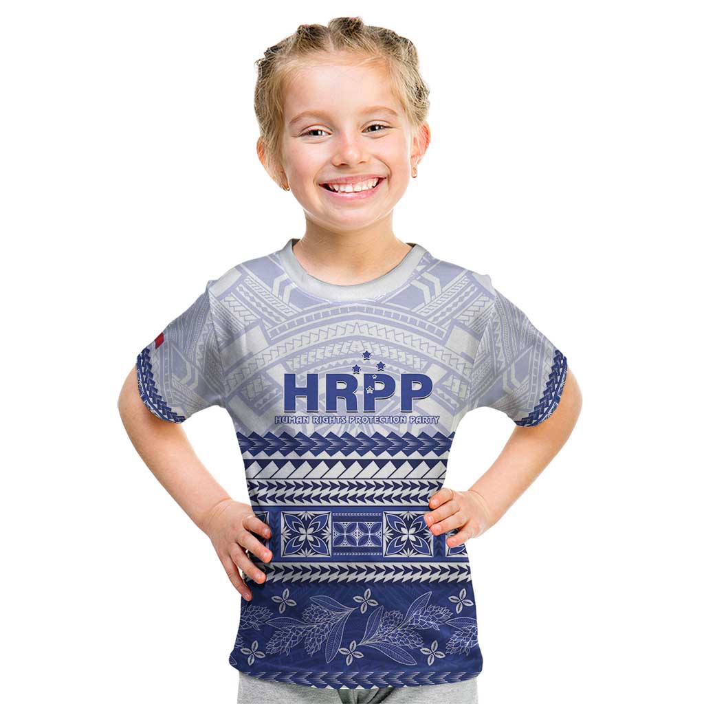 Personalised HRPP Samoa Siapo Kid T Shirt Teuila Flowers Samoan Pattern LT14 White - Polynesian Pride