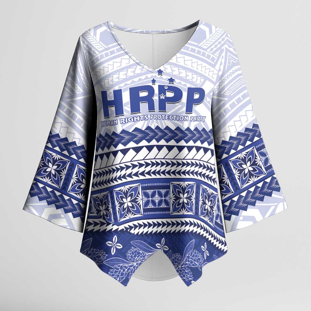 Personalised HRPP Samoa Siapo Kimono Sleeve Blouse Teuila Flowers Samoan Pattern - Polynesian Pride