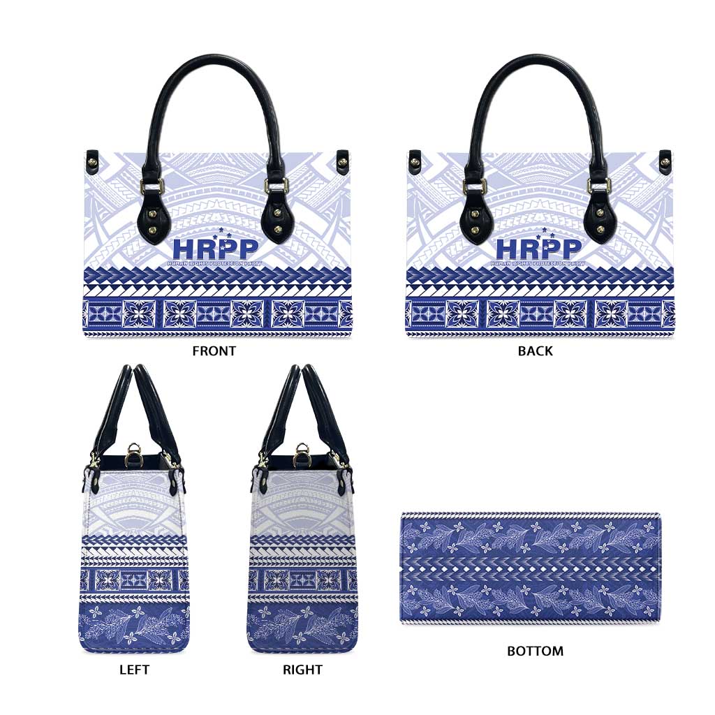 HRPP Samoa Siapo Leather Bag Teuila Flowers Samoan Pattern - Polynesian Pride