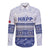 Personalised HRPP Samoa Siapo Long Sleeve Button Shirt Teuila Flowers Samoan Pattern - Polynesian Pride