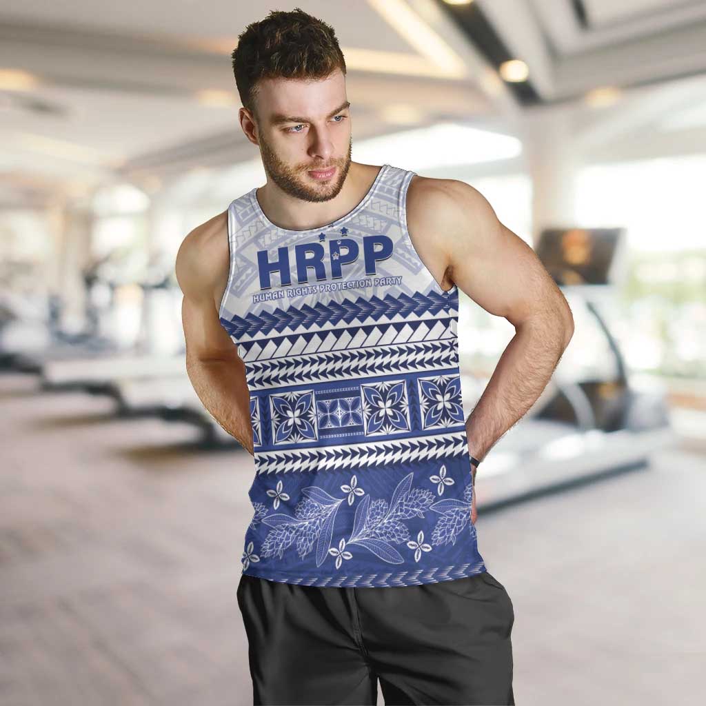 Personalised HRPP Samoa Siapo Men Tank Top Teuila Flowers Samoan Pattern - Polynesian Pride