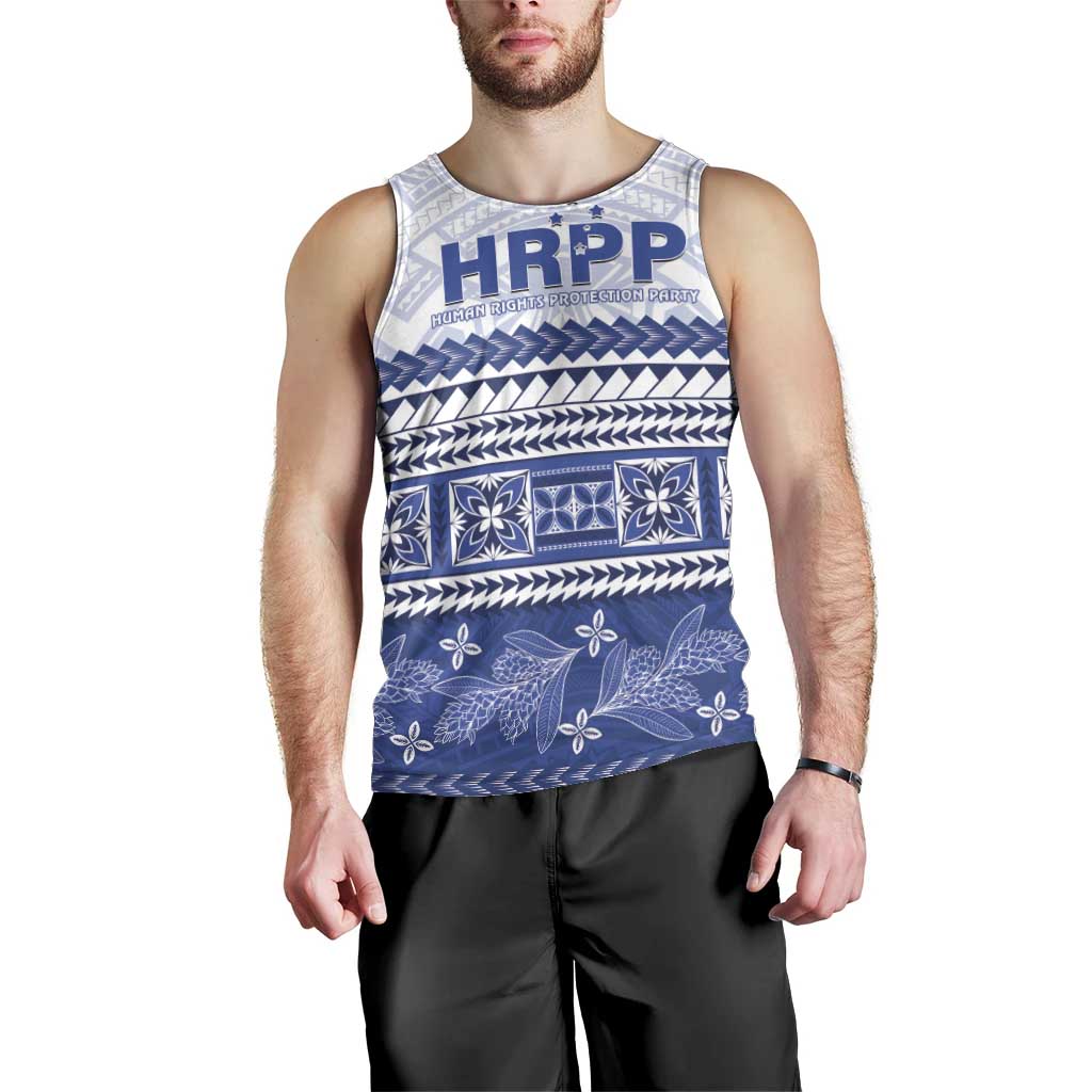 Personalised HRPP Samoa Siapo Men Tank Top Teuila Flowers Samoan Pattern - Polynesian Pride