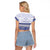 Personalised HRPP Samoa Siapo Raglan Cropped T Shirt Teuila Flowers Samoan Pattern - Polynesian Pride