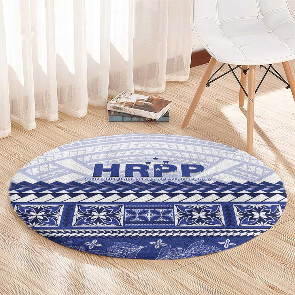 HRPP Samoa Siapo Round Carpet Teuila Flowers Samoan Pattern - Polynesian Pride