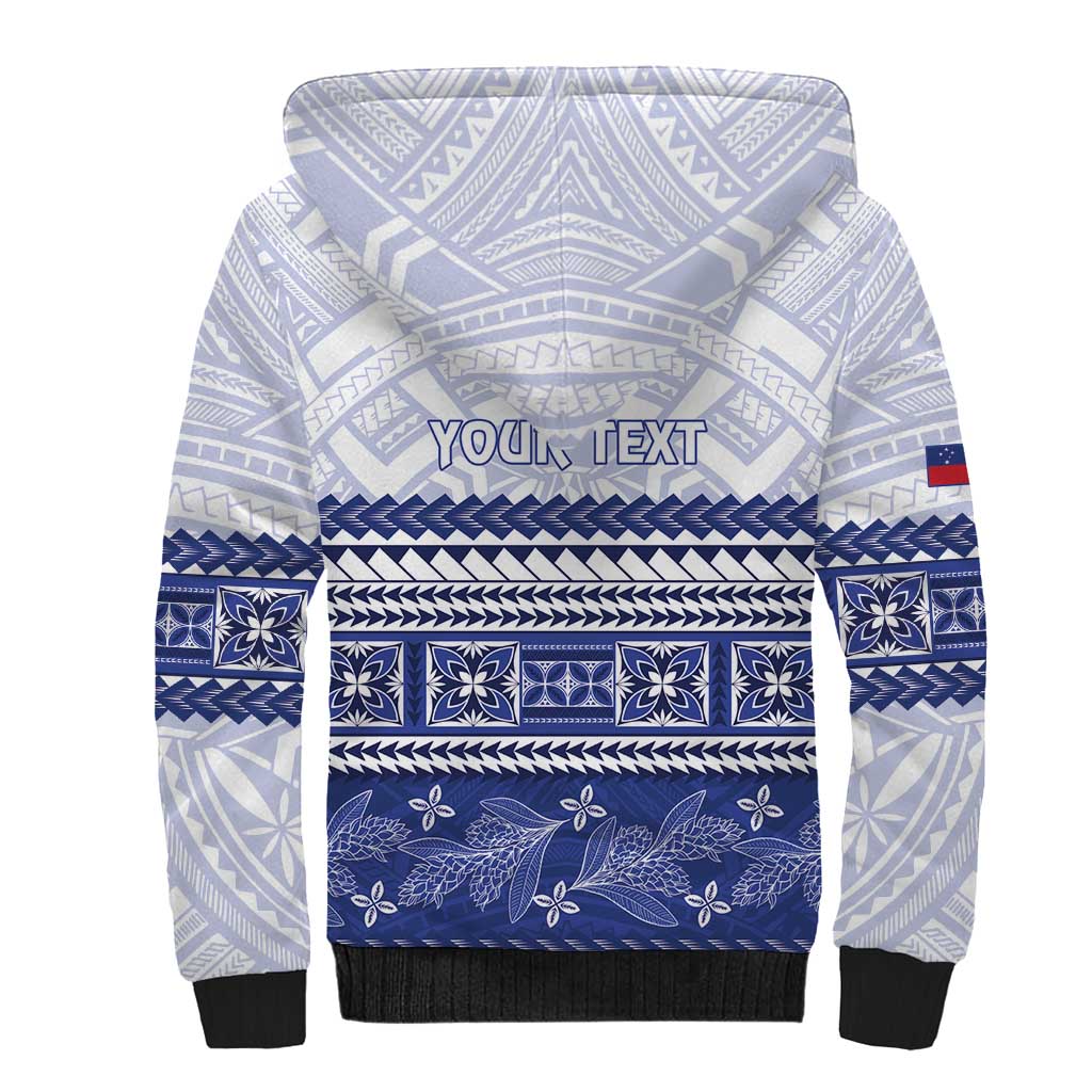 Personalised HRPP Samoa Siapo Sherpa Hoodie Teuila Flowers Samoan Pattern - Polynesian Pride