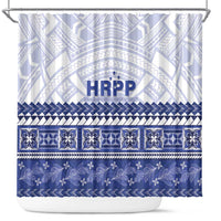 HRPP Samoa Siapo Shower Curtain Teuila Flowers Samoan Pattern - Polynesian Pride