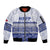 Personalised HRPP Samoa Siapo Sleeve Zip Bomber Jacket Teuila Flowers Samoan Pattern - Polynesian Pride