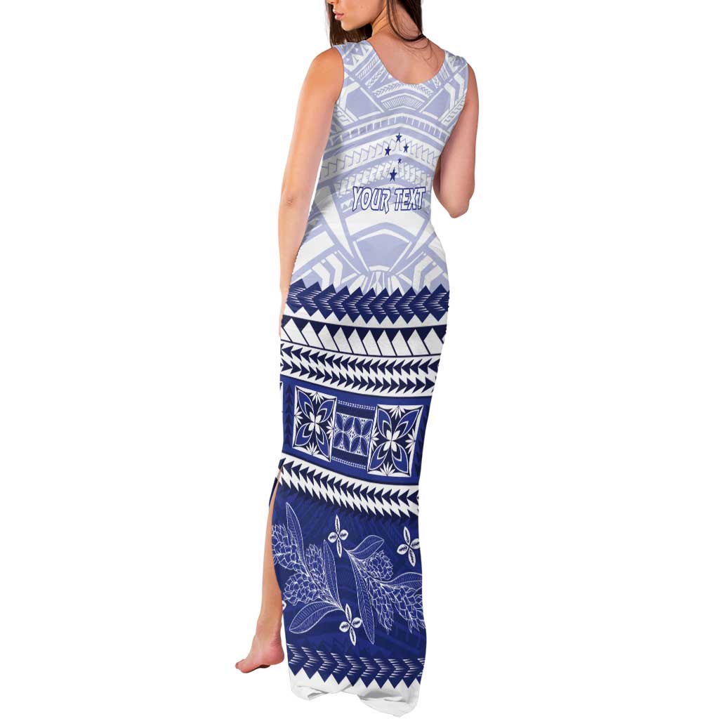Personalised HRPP Samoa Siapo Tank Maxi Dress Teuila Flowers Samoan Pattern - Polynesian Pride