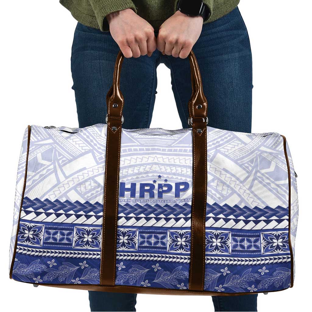 HRPP Samoa Siapo Travel Bag Teuila Flowers Samoan Pattern LT14 White - Polynesian Pride