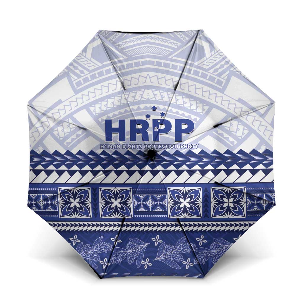 HRPP Samoa Siapo Umbrella Teuila Flowers Samoan Pattern LT14 One Size Folded 11.42 inch Opened Diameter 37.4 inch White - Polynesian Pride