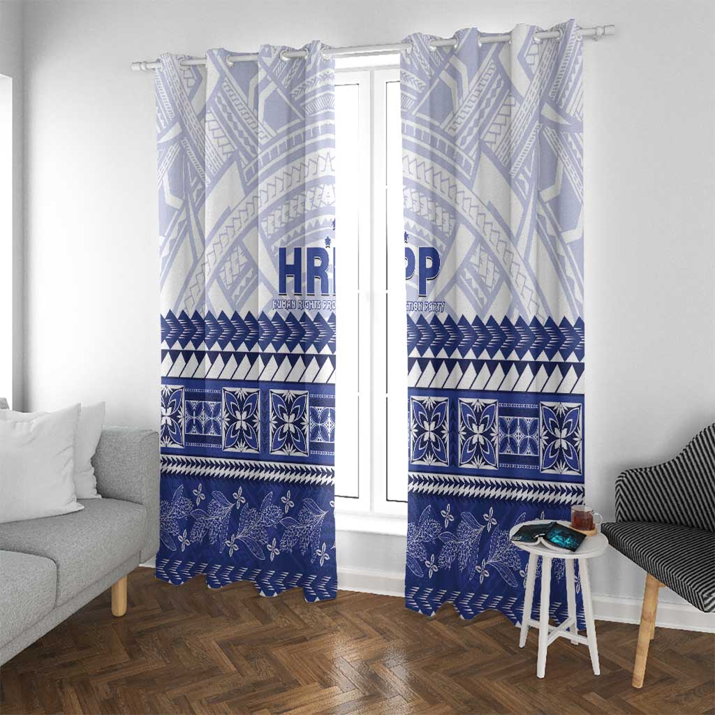 HRPP Samoa Siapo Window Curtain Teuila Flowers Samoan Pattern - Polynesian Pride
