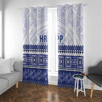 HRPP Samoa Siapo Window Curtain Teuila Flowers Samoan Pattern - Polynesian Pride