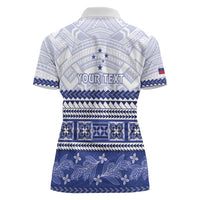 Personalised HRPP Samoa Siapo Women Polo Shirt Teuila Flowers Samoan Pattern - Polynesian Pride