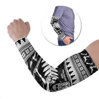 New Zealand Christmas Rugby Personalised Arm Sleeves Meri Kirihimete All Black Maori - Polynesian Pride