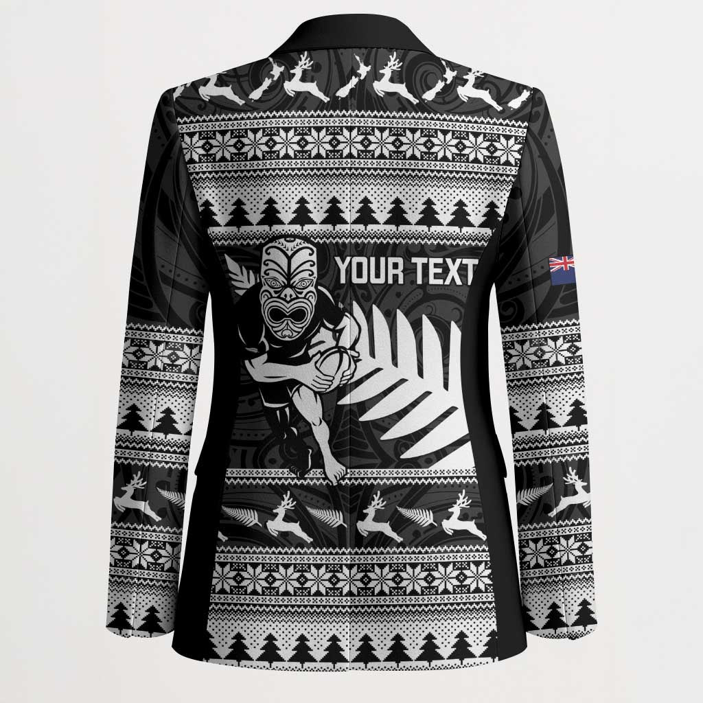 New Zealand Christmas Rugby Personalised Blazer Meri Kirihimete All Black Maori - Polynesian Pride