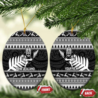 New Zealand Christmas Rugby Personalised Ceramic Ornament Meri Kirihimete All Black Maori - Polynesian Pride