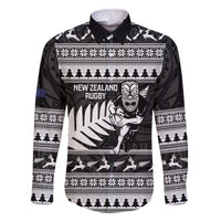 New Zealand Christmas Rugby Personalised Family Matching Off The Shoulder Long Sleeve Dress and Hawaiian Shirt Meri Kirihimete All Black Maori - Polynesian Pride