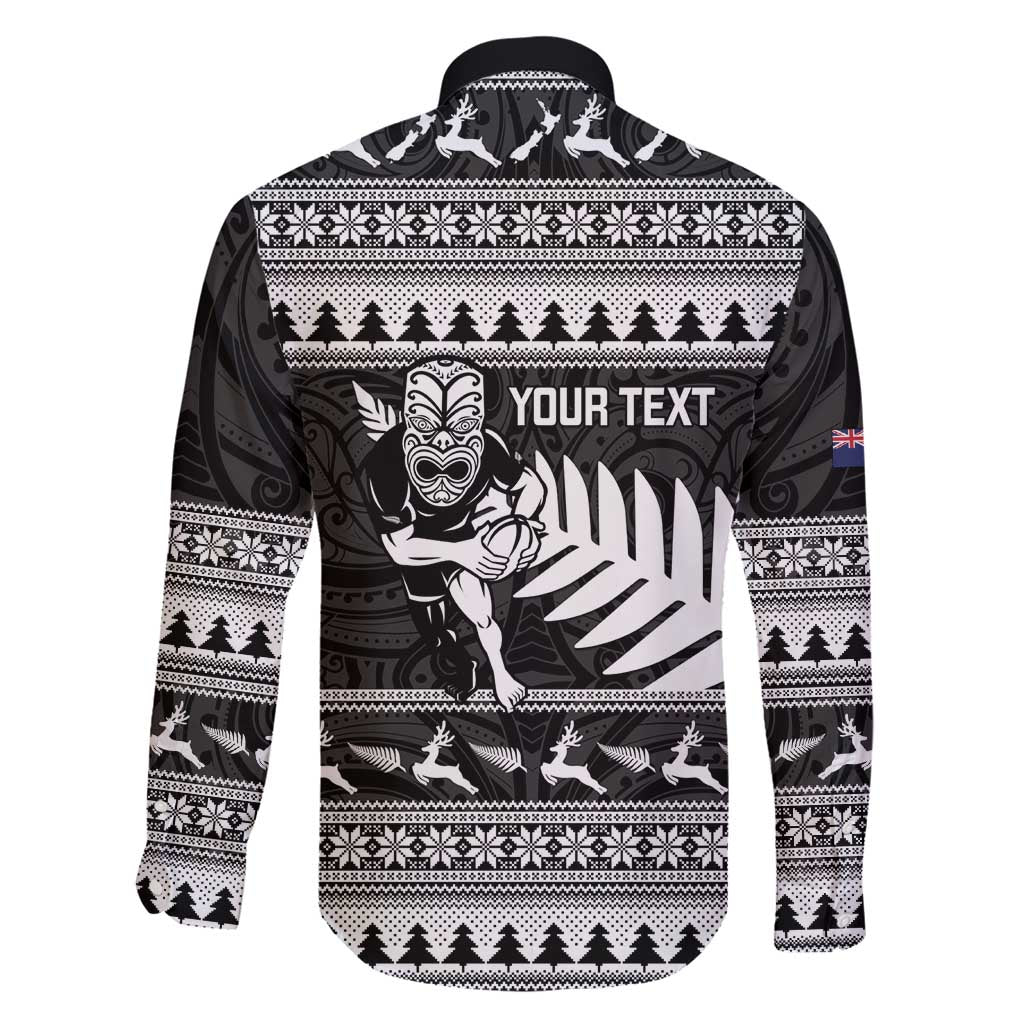 New Zealand Christmas Rugby Personalised Family Matching Short Sleeve Bodycon Dress and Hawaiian Shirt Meri Kirihimete All Black Maori - Polynesian Pride