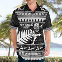 New Zealand Christmas Rugby Personalised Hawaiian Shirt Meri Kirihimete All Black Maori - Polynesian Pride