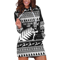 New Zealand Christmas Rugby Personalised Hoodie Dress Meri Kirihimete All Black Maori - Polynesian Pride