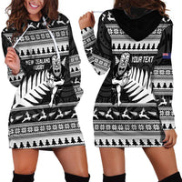 New Zealand Christmas Rugby Personalised Hoodie Dress Meri Kirihimete All Black Maori - Polynesian Pride