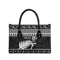 New Zealand Christmas Rugby Personalised Leather Bag Meri Kirihimete All Black Maori - Polynesian Pride