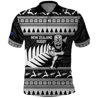 New Zealand Christmas Rugby Personalised Polo Shirt Meri Kirihimete All Black Maori - Polynesian Pride