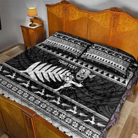 New Zealand Christmas Rugby Personalised Quilt Bed Set Meri Kirihimete All Black Maori - Polynesian Pride