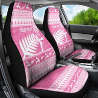 New Zealand Christmas Rugby Personalised Car Seat Cover Meri Kirihimete All Black Maori Pink Version - Polynesian Pride