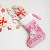 New Zealand Christmas Rugby Personalised Christmas Stocking Meri Kirihimete All Black Maori Pink Version - Polynesian Pride