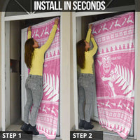 New Zealand Christmas Rugby Personalised Door Cover Meri Kirihimete All Black Maori Pink Version - Polynesian Pride