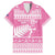 New Zealand Christmas Rugby Personalised Family Matching Off The Shoulder Long Sleeve Dress and Hawaiian Shirt Meri Kirihimete All Black Maori Pink Version - Polynesian Pride