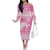New Zealand Christmas Rugby Personalised Family Matching Off The Shoulder Long Sleeve Dress and Hawaiian Shirt Meri Kirihimete All Black Maori Pink Version - Polynesian Pride