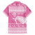 New Zealand Christmas Rugby Personalised Family Matching Off Shoulder Maxi Dress and Hawaiian Shirt Meri Kirihimete All Black Maori Pink Version - Polynesian Pride