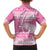 New Zealand Christmas Rugby Personalised Family Matching Short Sleeve Bodycon Dress and Hawaiian Shirt Meri Kirihimete All Black Maori Pink Version - Polynesian Pride