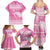 New Zealand Christmas Rugby Personalised Family Matching Summer Maxi Dress and Hawaiian Shirt Meri Kirihimete All Black Maori Pink Version - Polynesian Pride