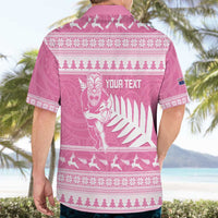 New Zealand Christmas Rugby Personalised Hawaiian Shirt Meri Kirihimete All Black Maori Pink Version - Polynesian Pride