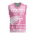 New Zealand Christmas Rugby Personalised Christmas Knitted V-Neck Vest Meri Kirihimete All Black Maori Pink Version - Polynesian Pride