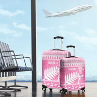 New Zealand Christmas Rugby Personalised Luggage Cover Meri Kirihimete All Black Maori Pink Version - Polynesian Pride