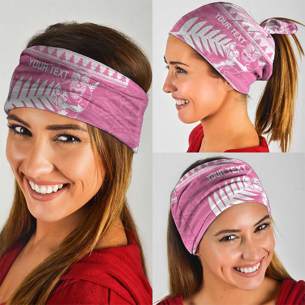 New Zealand Christmas Rugby Personalised Neck Gaiter Meri Kirihimete All Black Maori Pink Version - Polynesian Pride