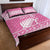 New Zealand Christmas Rugby Personalised Quilt Bed Set Meri Kirihimete All Black Maori Pink Version - Polynesian Pride