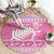 New Zealand Christmas Rugby Personalised Round Carpet Meri Kirihimete All Black Maori Pink Version - Polynesian Pride
